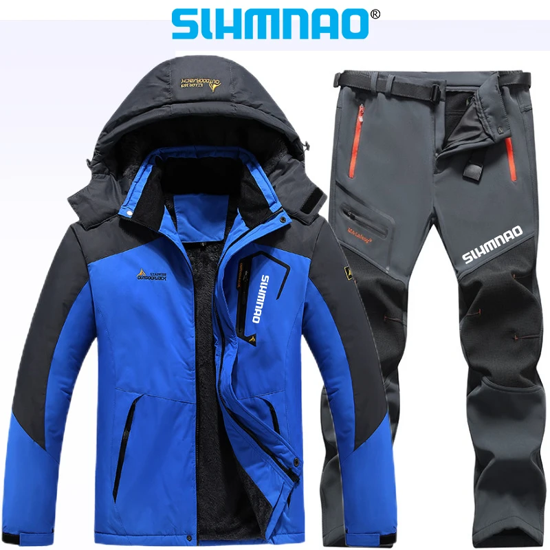 New Winter Fishing Suit Men\'s Fisherman Fishing Jacket Long Pants Thick, Warm, Waterproof, Windproof Snow Skiing Suit Set 2025