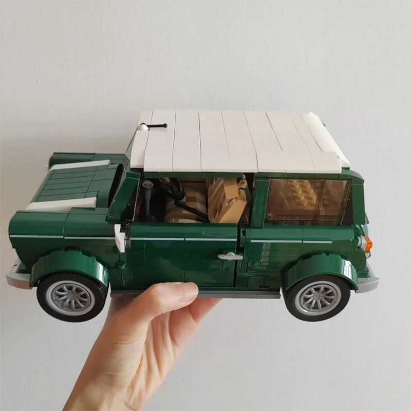 

1077PCS Classic Retro MINI Cooper Building Blocks Green CAR Model Camping Vehicle Assemble Bricks Toys Gifts For Kids Boys Adult
