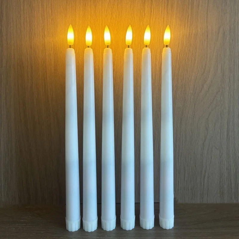 Remote Or Not remote Control Christmas Taper Candle 28cm 3D WICK Led Candlestick Home Bar Valentine Decorative Lighting (H)11