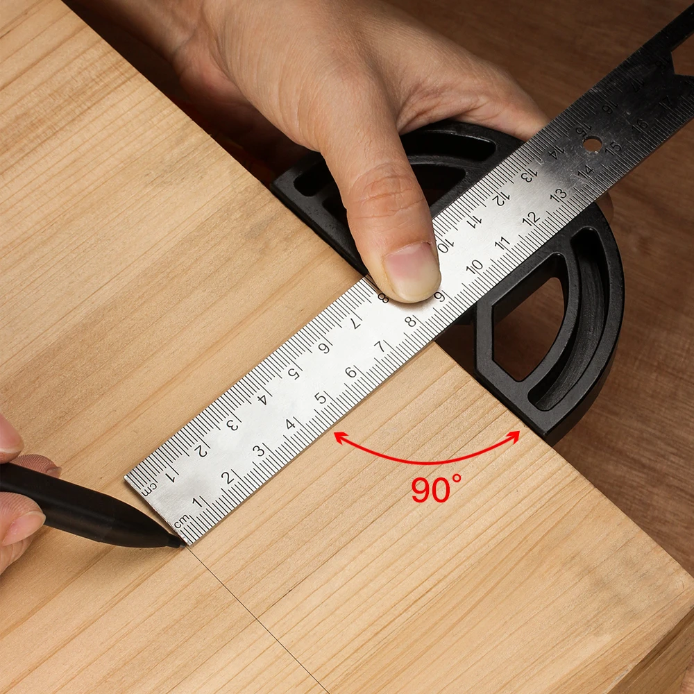 Rongpro Multifunction 180° Metal Angle Finder Ruler Woodworking Gauge Ruler Tools Ruler Angle Meter Stainless Steel Goniometer