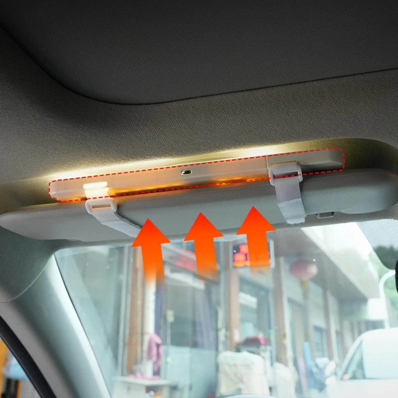 

Car Visor Mirror LED Car Sun Visor Vanity Mirror 3X Detail Dimmable Sun-Shading Cosmetic Rechargeable Interior Accessories For
