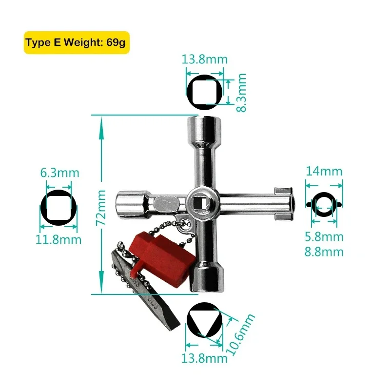 Multifunction Phillips Wrench 4 Ways Universal Internal Triangle Key Wrench Multifunction High Quality Repair Plumbing Hand Tool