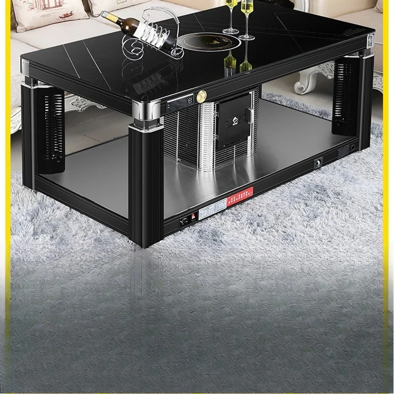 

Household living room fire table coffee table one-piece rectangular dual-purpose heating table