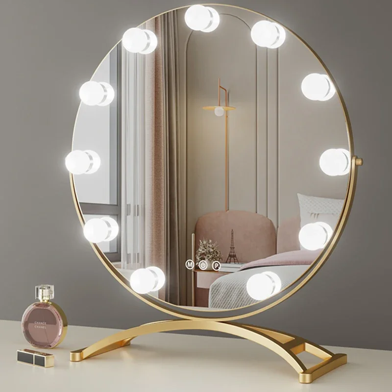 Vanity Dressing Mirror Decorative Wall Mirrors Round Handle Decoration Luxury House Decor Size Room Boho Ozdoby Do Domu