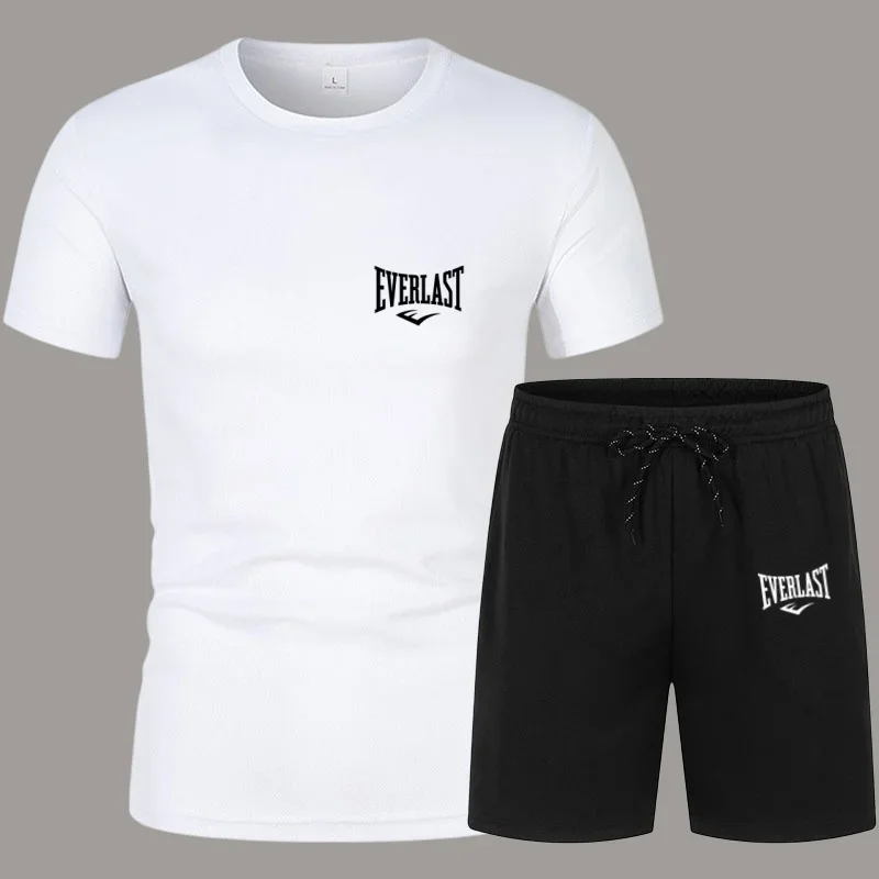 

2026 New Summer Sports Set T-shirt, Fashionable Fitness Running Casual Breathable Quick-Dry Short Sleeve Two-Piece Set