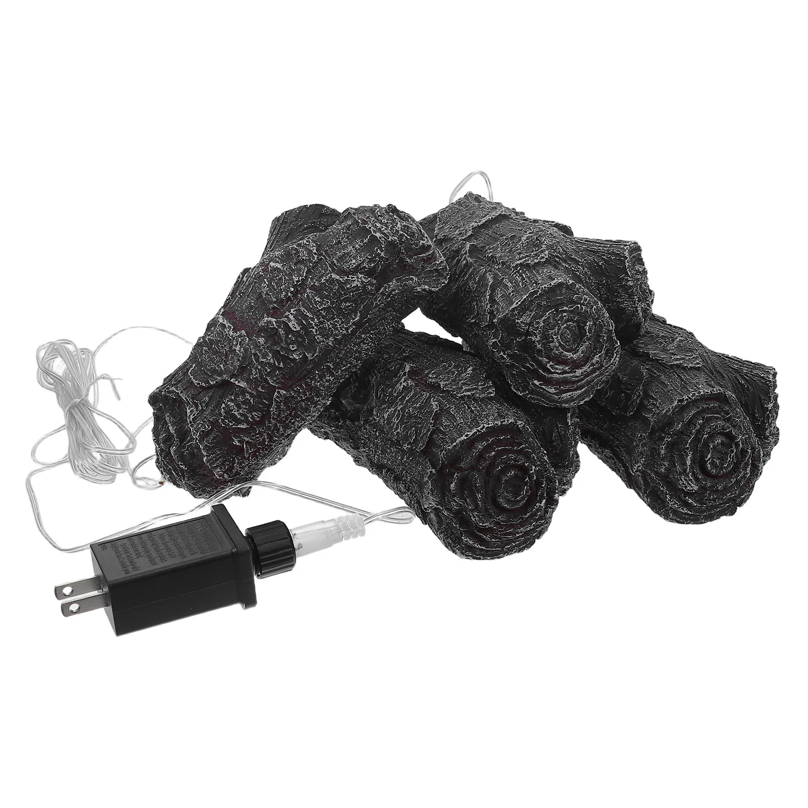 

4Pcs Realistic Log Burning Light Simulation Charcoal Lamp Artificial LED Flame Lamp Flameless Fireplace Decor Christmas Mood