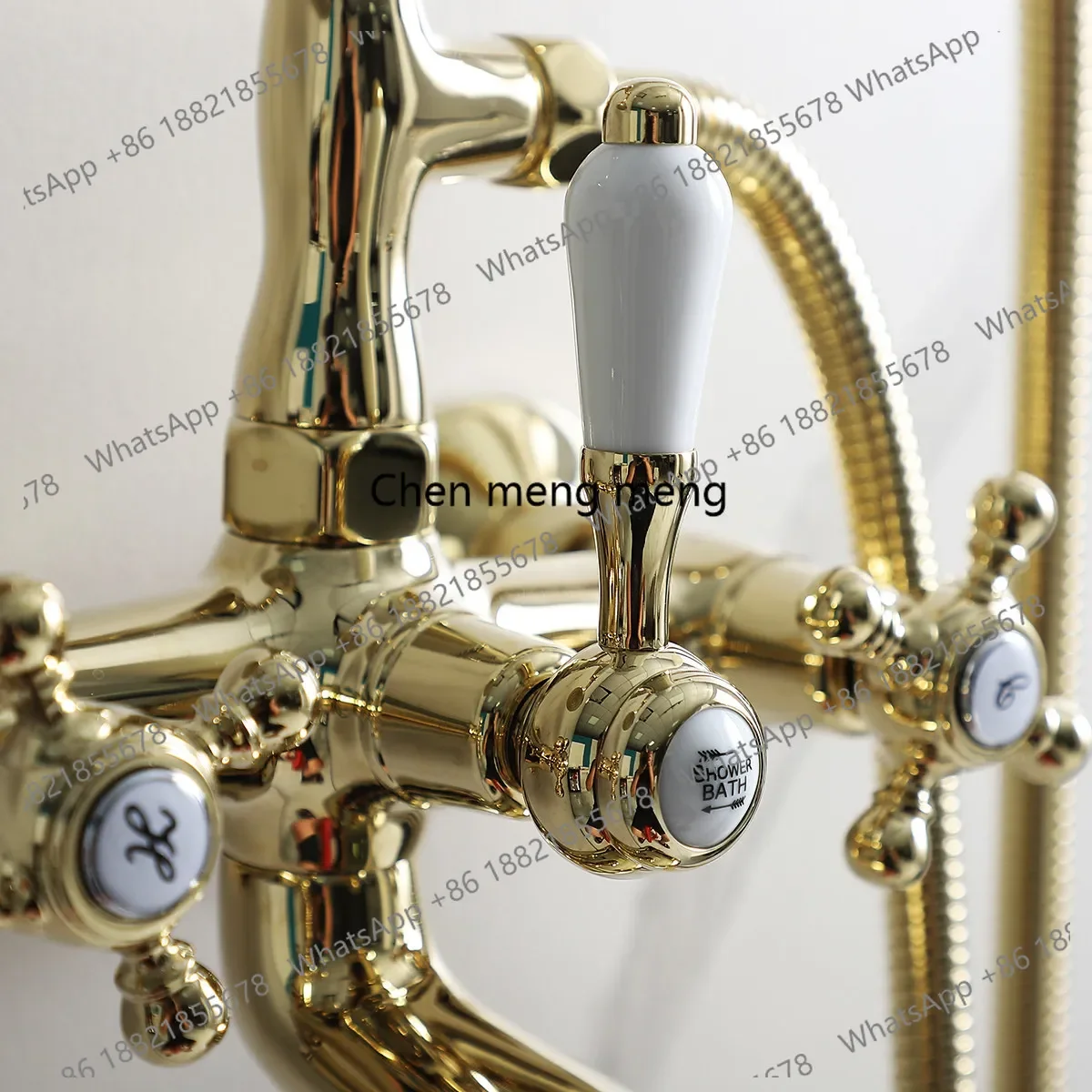 

Большая акция: Британский ретро-смеситель для ванны в стиле телефонного аппарата, настенный смеситель для душа, настенный душевой гарнитур для ванной комнаты.