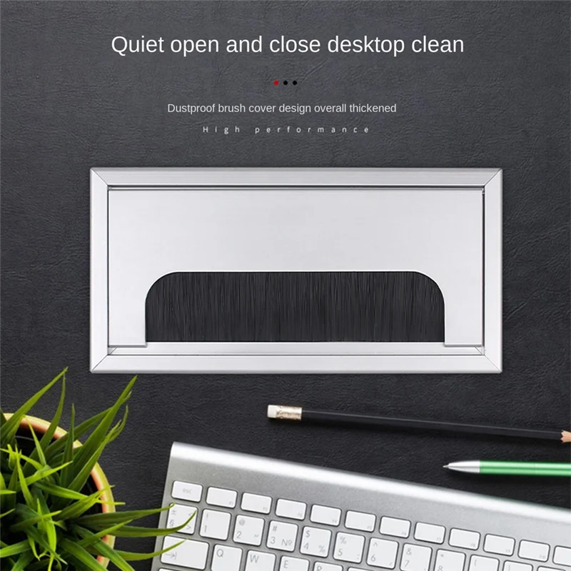 1 PCS Computer Desk Wire Hole Threading Hole Dustproof Home Improvement Hardware Fittings Aluminum Alloy Threading Box