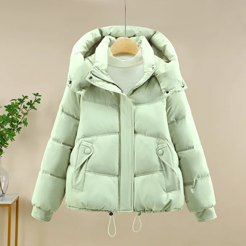 2025년 신상 겨울 다운 코튼 재킷 여성용 한국 스타일 루즈 캐주얼 후드 코트 여성 파카 두꺼운 따뜻한 외투 오버코트