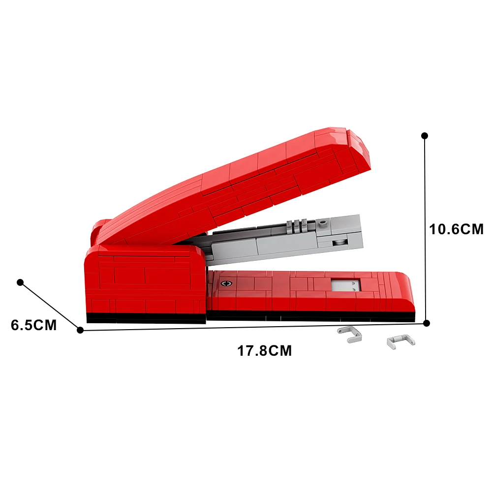 Gobricks MOC Kantoorbenodigdheden de rode Swingline Nietmachine Model Bricks Nietmachine Voor Kantoor Bouwstenen Set Educatief Speelgoed Geschenken