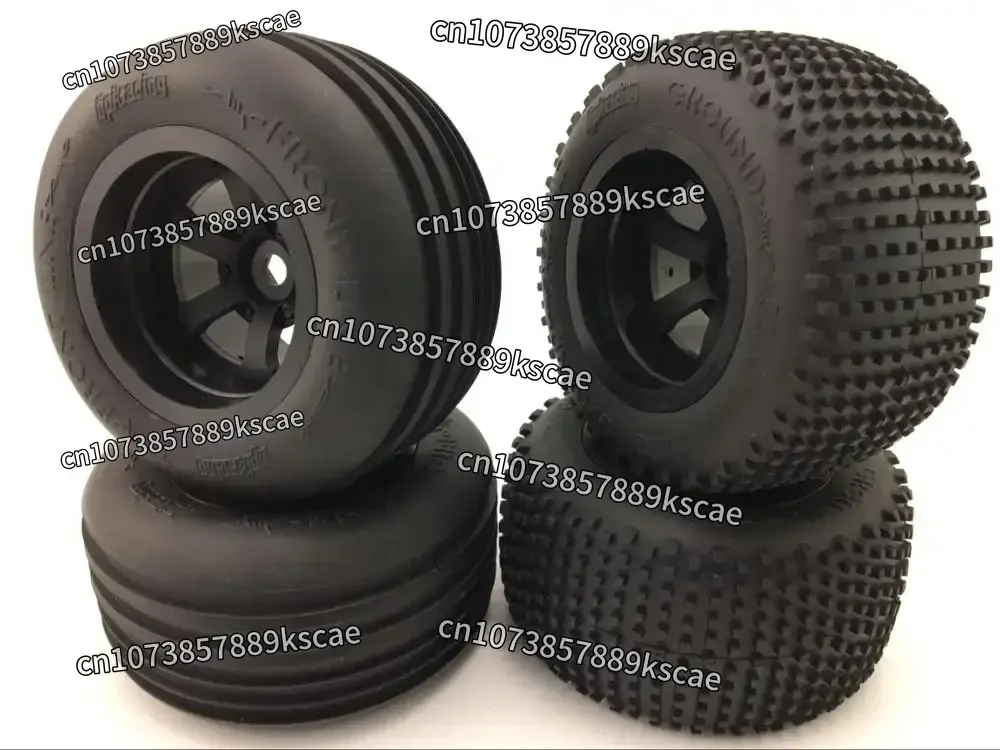 Original HPI 1/10 Racing Truck short course car silver black wheel tire set for HPI E-Firestorm Flux 4pcs