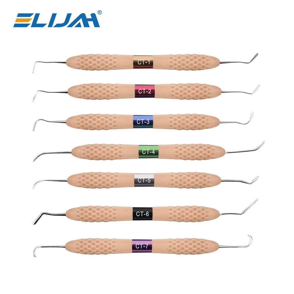 ELIJAH Dental Silicone Handle Resin Aesthetic Restoration Kit Filler Double-Ended Kit for Resin Knife Spatula Dentistry Tools