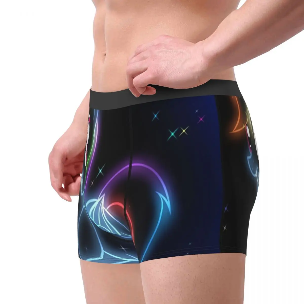 Men\'s Rainbow Dash MLP Underwear Cartoon Novelty Boxer Briefs Shorts Panties Male Breathable Underpants S-XXL