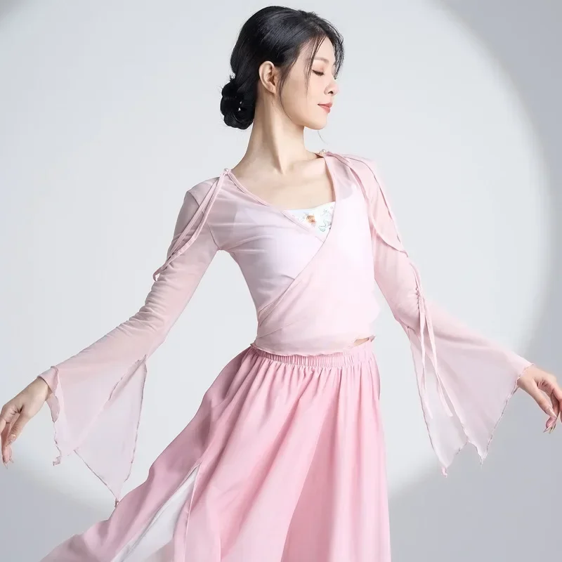 

Классические танцевальные костюмы, новая осенняя марлевая тренировочная одежда для взрослых, женская элегантная одежда