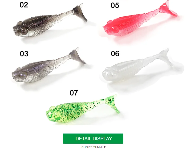 SUNMILE 20 stücke Angeln Weichen Köder Wurm Künstliche Köder 3,6 cm/0,8g Felsen Angeln Wobbler Leurre Souple Köder Barsch Forelle Bass Köder – Detail 3