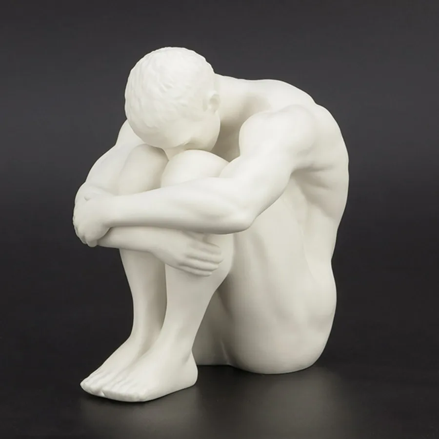 Creative Ceramic Nude Male Sculpture Decor Naked Body Art Statue Man Figurine Modern Nordic Office Home Decoration Crafts Gift