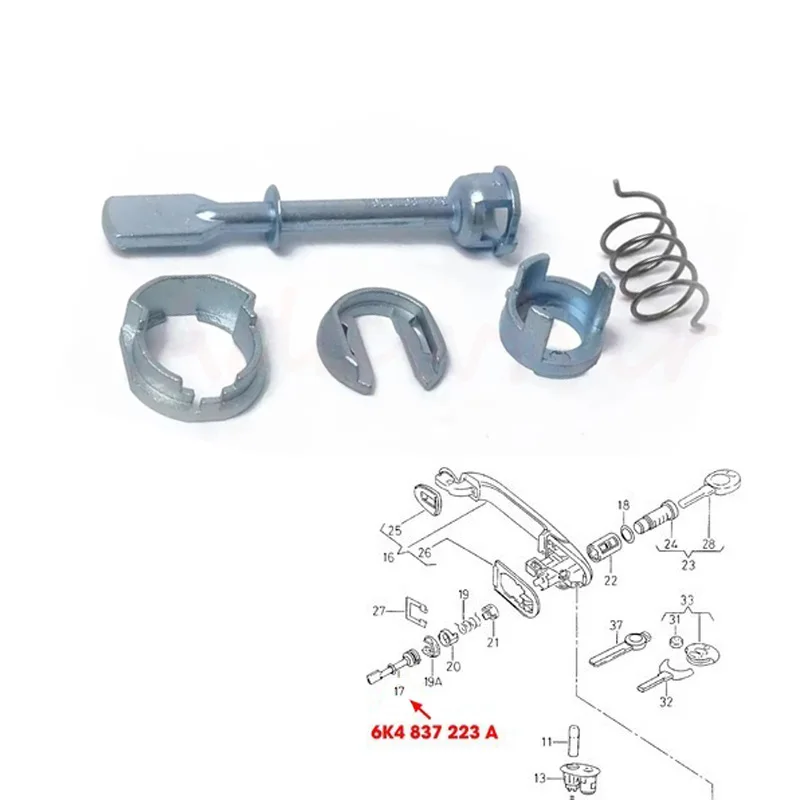 1set Front Left/Right Door Lock Repair Tools Repair Kit 6K4837223A for Seat Ibiza Use Door Lock Cylinder
