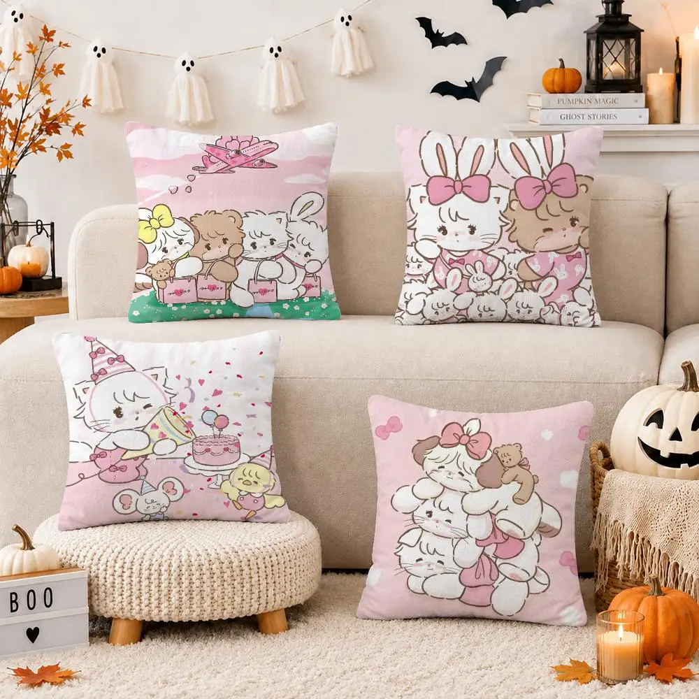 M-Mikkos Illustration Cushion Cover Throw Pillow Covers Decorative Cushion Covers for Sofa Living Room Halloween Decor