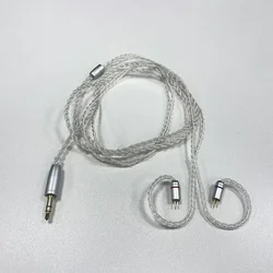 four-strand silver-plated original cable 3.5mm0.75 double pin 0.78 upgraded wire with wheat 2pin earphone cable.