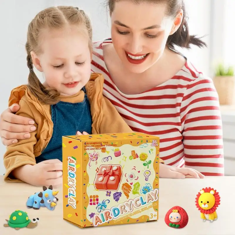 Air Dry Clay 36 Colors Quick Dry Clay Self-Hardening Flexible Lightweight Soft Dough Set For Sculpting Sensory Play Boys Girls
