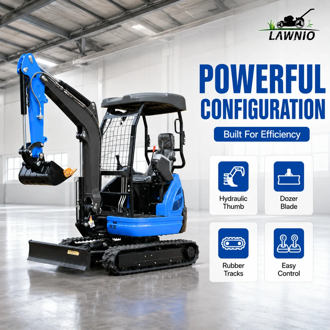 EPA CE Certified Euro V 2.5T 18.5KW Mini Excavator  With AC Cabin Canopy Rubber Steel Track Farm Mini Excavator