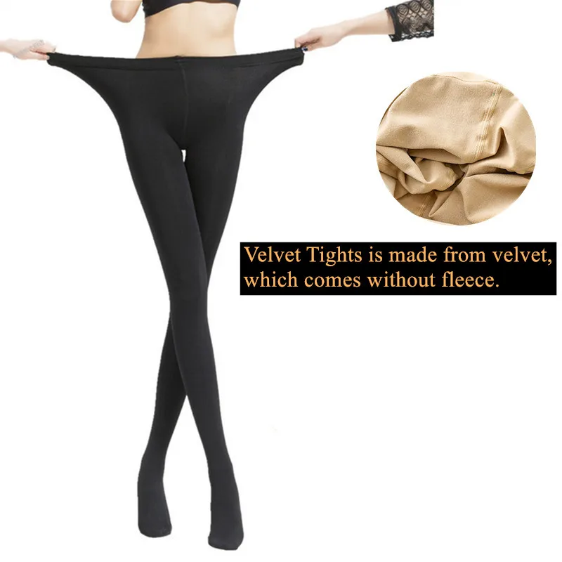 DOIAESKV Frauen Enge Plus Größe Warme Winter Fleece Strumpfhosen 120D Hohe Taille Weibliche Stretchy Herbst Samt Thermische Strumpf Frauen – Detail 3