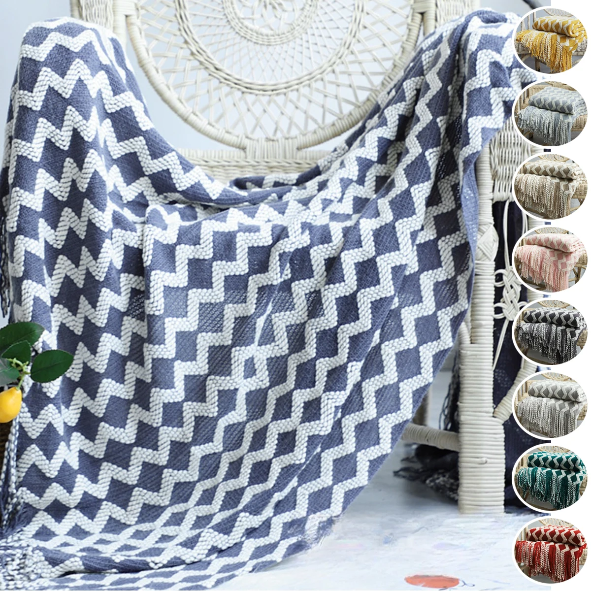 

1PC Battilo Solid Knitted Throw Blanket Soft Weave Blankets for Sofa Bed Plaid Blanket Decorative Throws Luxury Bed Cover