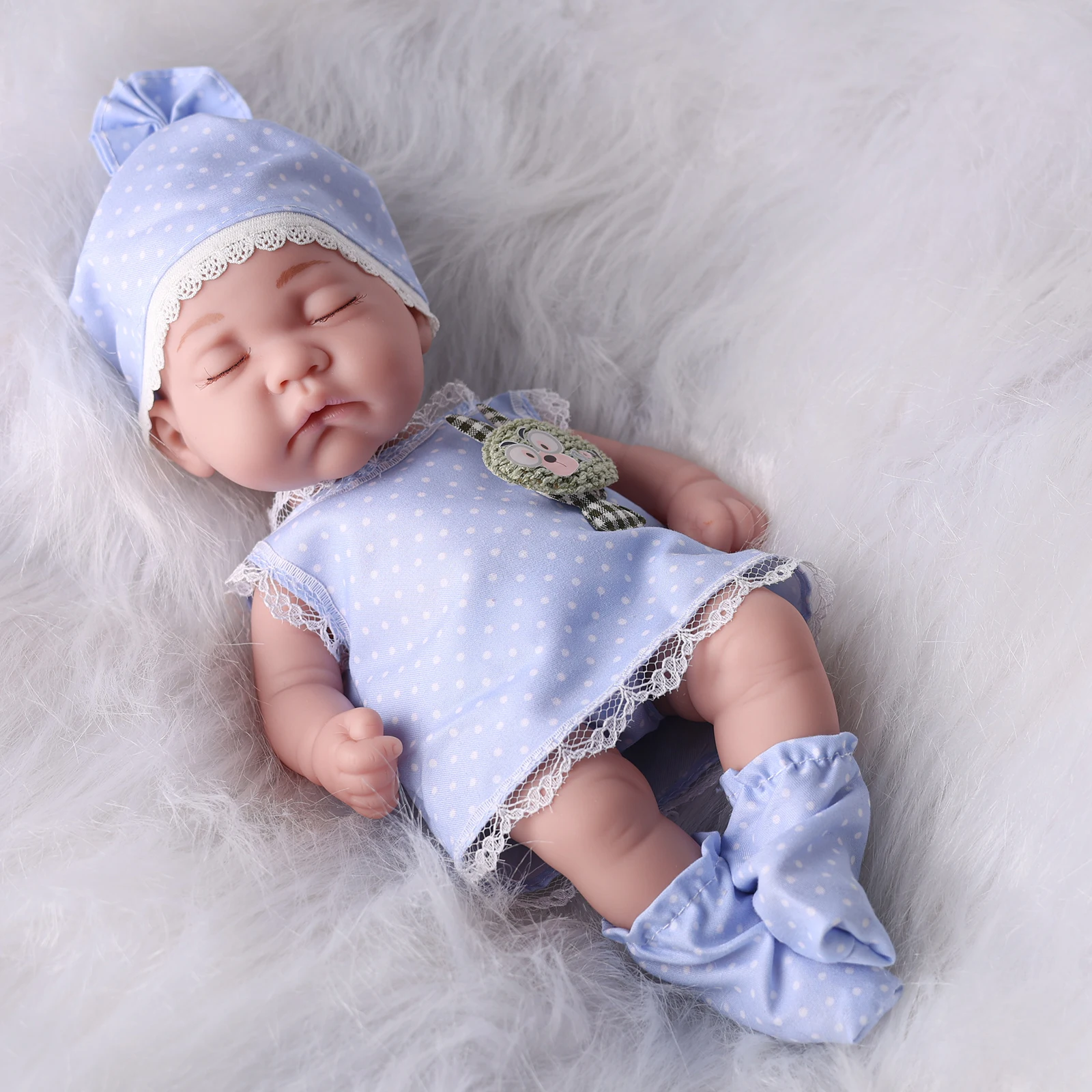 Bambole per bambini rinate simulate da 11 pollici Morbido realistico in vinile realistico Bebe per tutto il corpo Neonato con finta ciuccio Regalo per ragazze per bambini