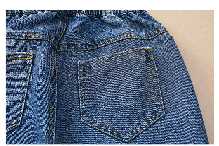 Retro-Isolierte Jeans für Teenager-Mädchen, Herbst-Winter, Lässige Mode, Kinder Weite Gerade Denim-Hosen, Warme Schulhosen für Kinder – Detail 15