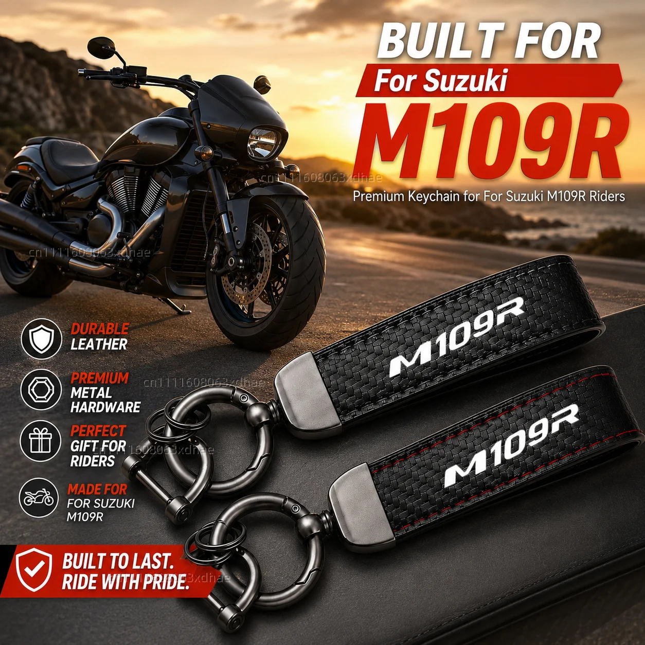 

High-Grade Leather Motorcycle Keychain Holder Keyring Accessories For Suzuki Boulevard M109R 109R M109