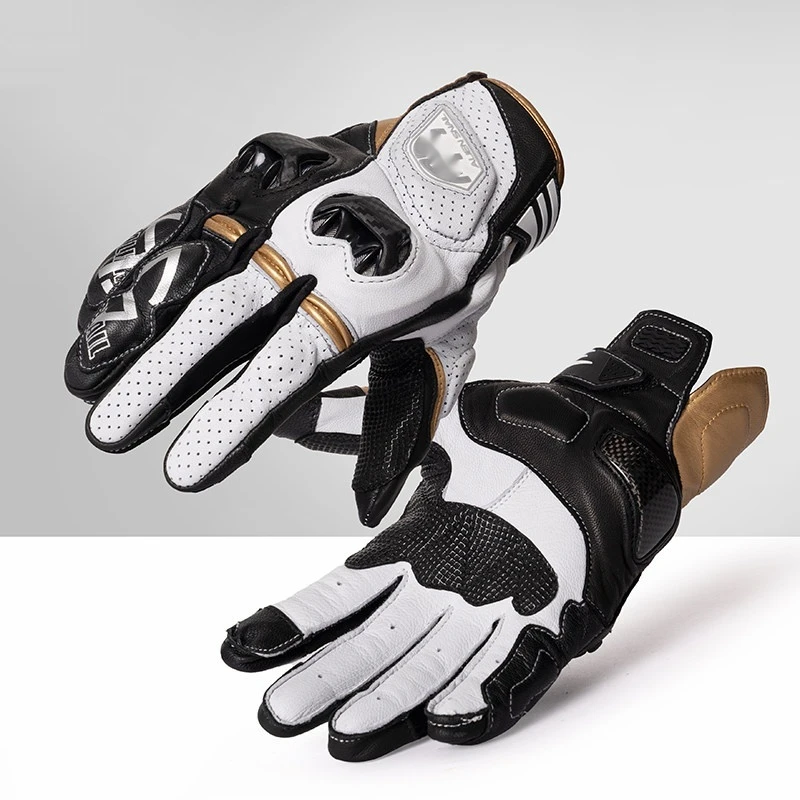 For Motorcycle P7 Leather Gloves Carbon Fiber Anti-Fall Touchscreen All-Season Pink No-Drill Accesorios Moto view 2