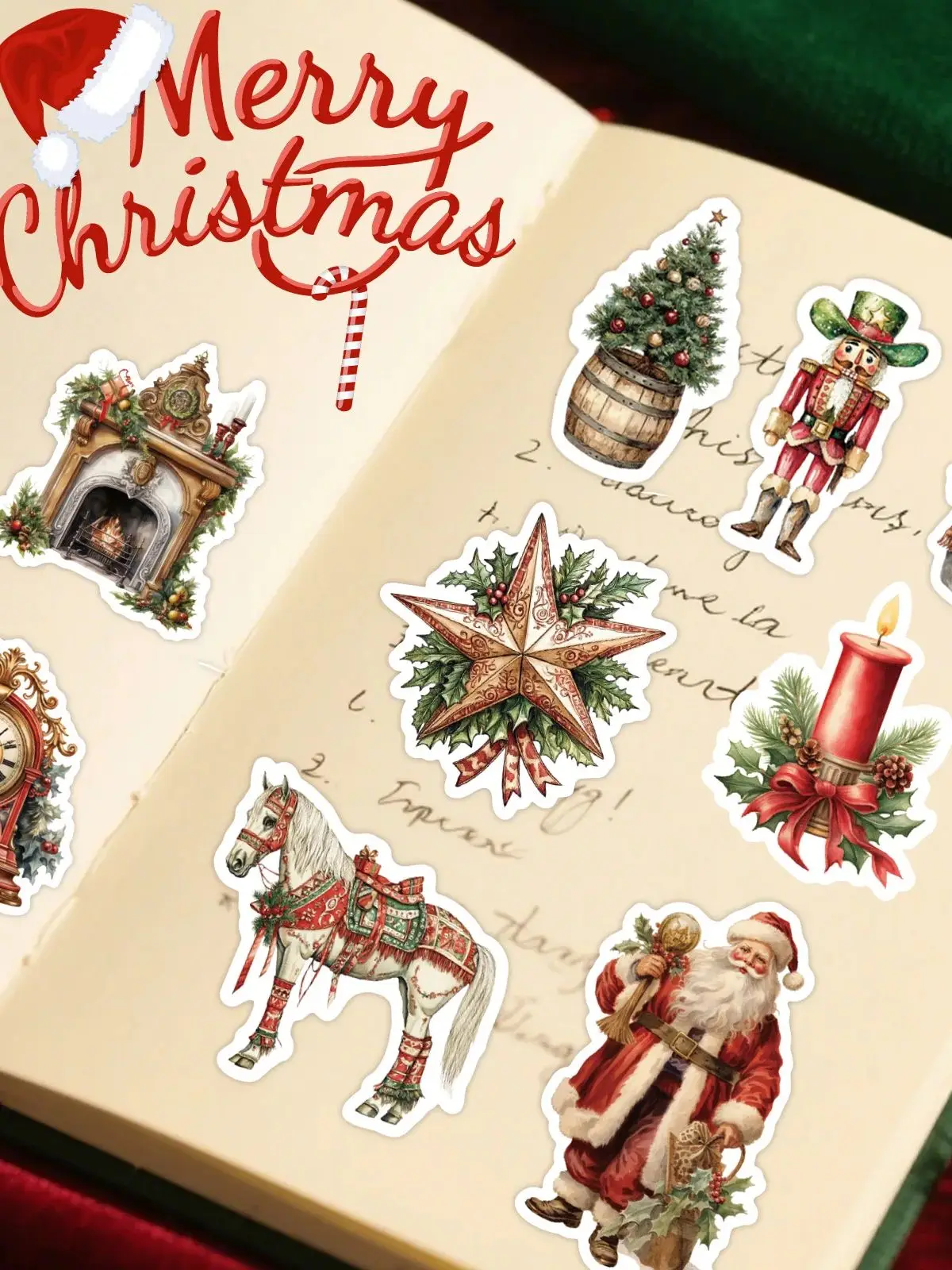 Autocollant thème de noël, étiquette Scrapbooking, livre pour Journal indésirable, ordinateur portable, téléphone, bouteille d'eau, décoration, 36 feuilles