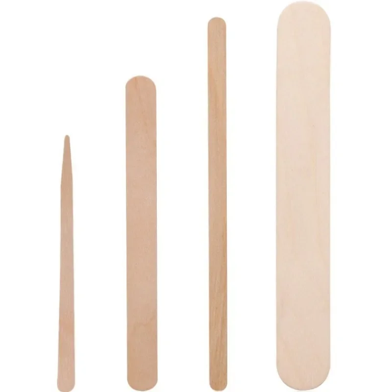 100 Pieces Disposable Wood Stick Beauty Spatulas Log Hair Removal Wax Coating and Scraping Tool Eyebrow Trimming Wooden Stick