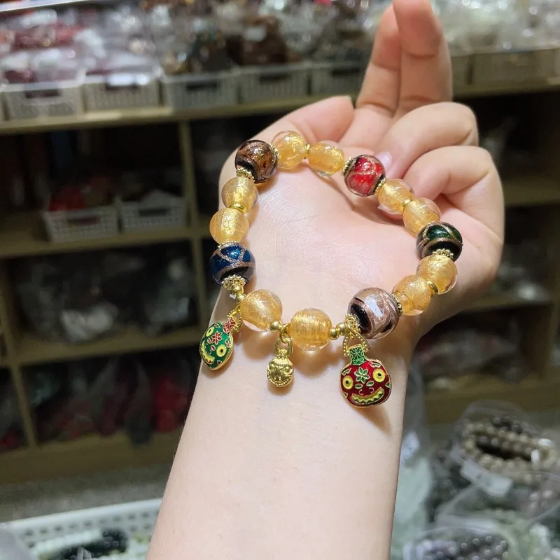 

Natural Fragrant Ash Glazed Gold Swallowing Beast Bracelet