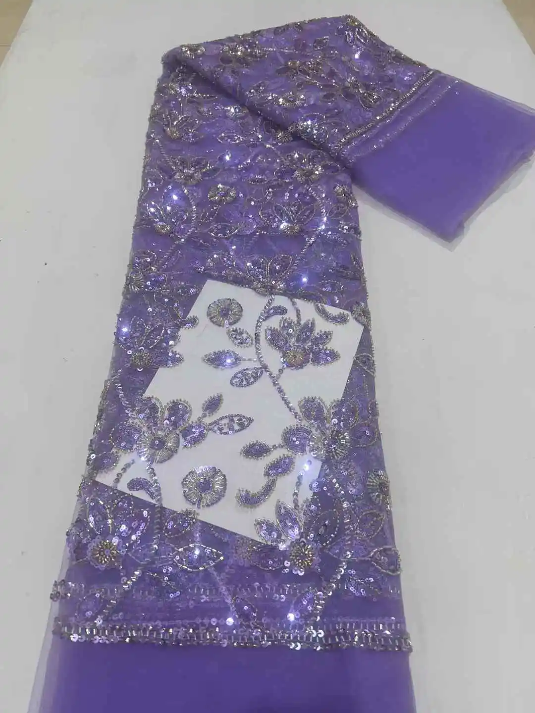 Нигерийский роскошный тюль с вышивкой бисером, кружевная ткань, французская сетка с блестками ручной работы, кружевная ткань для свадебных платьев, мода