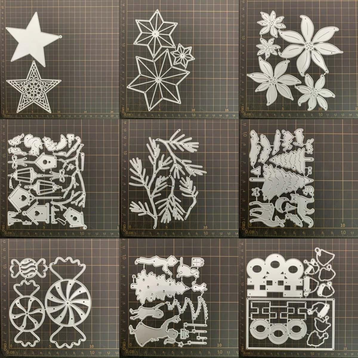 12 نوعا من زينة عيد الميلاد قطع معدنية يموت الإستنسل DIY بها بنفسك سكرابوكينغ الزخرفية النقش الحرفية يموت CutsTemplate #1