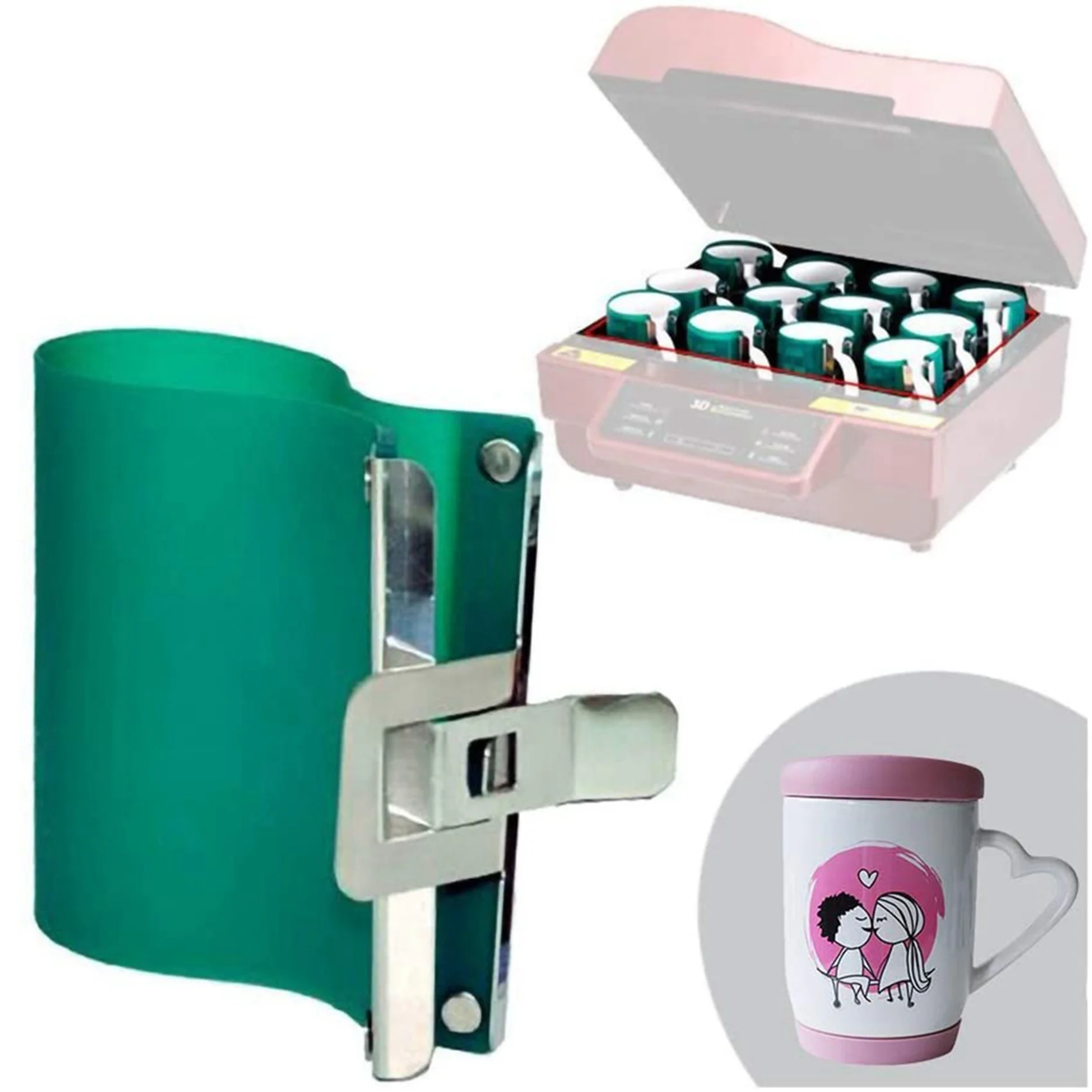 SEWS-8Pcs Silicone Mug Wrap For Sublimation Mugs 11OZ Mug Wraps For Sublimation In Oven 3D Silicone Mug Wrap Sublimation