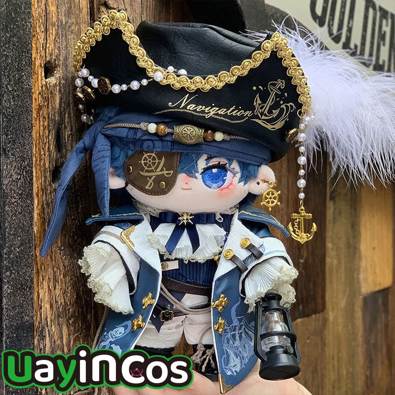 

Костюм капитана пирата для куклы 20 см: роскошная рубашка, брюки, жилет, маска для глаз, пояс, клипсы для ушей, пальто, шляпа, одежда, комплект для аниме-игр