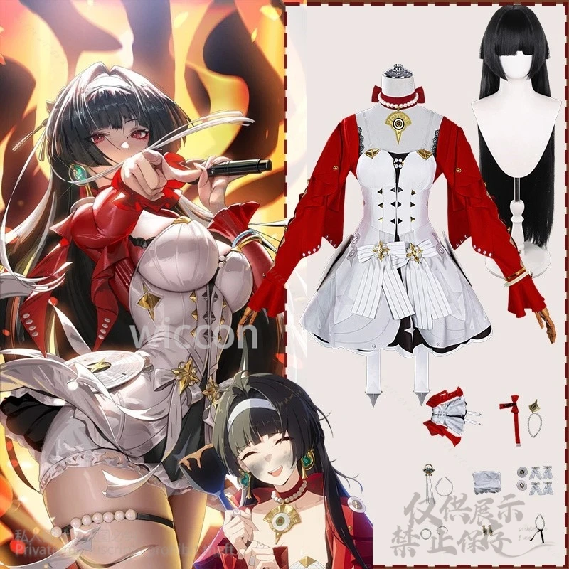 تأثيري لعبة Zenless منطقة صفر ZZZ تأثيري أسترا ياو أيدول زي معطف أحمر فستان لوليتا الباروكات للفتيات امرأة هالوين كوس