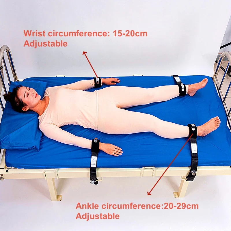 Bed Lying Magnetic Fast Restraint Strap Set For Psychiatric Rehabilitation Restless 2 Hands And 2 Feet Binding