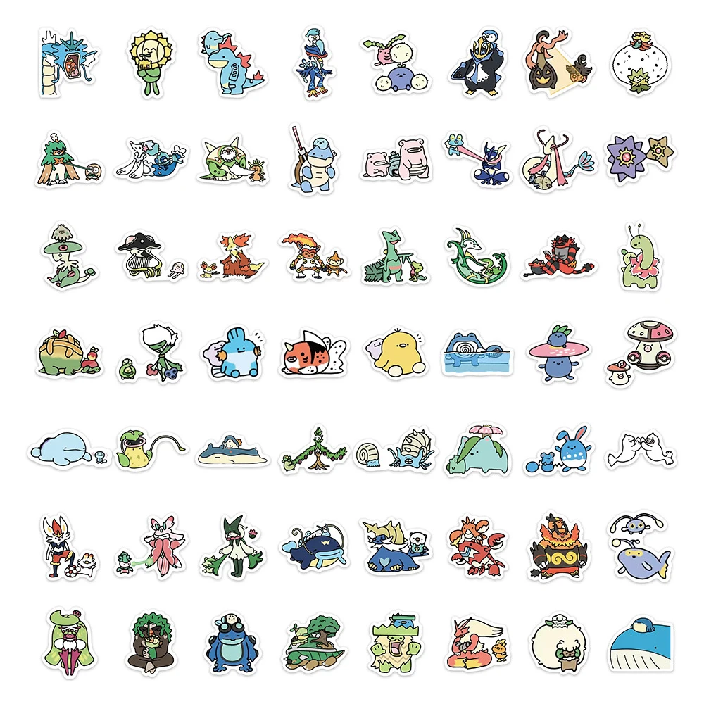 10/30/59 buah stiker lucu Anime Pokemon lucu stiker lucu untuk mainan anak-anak grafiti DIY botol air bagasi ponsel stiker Kawaii