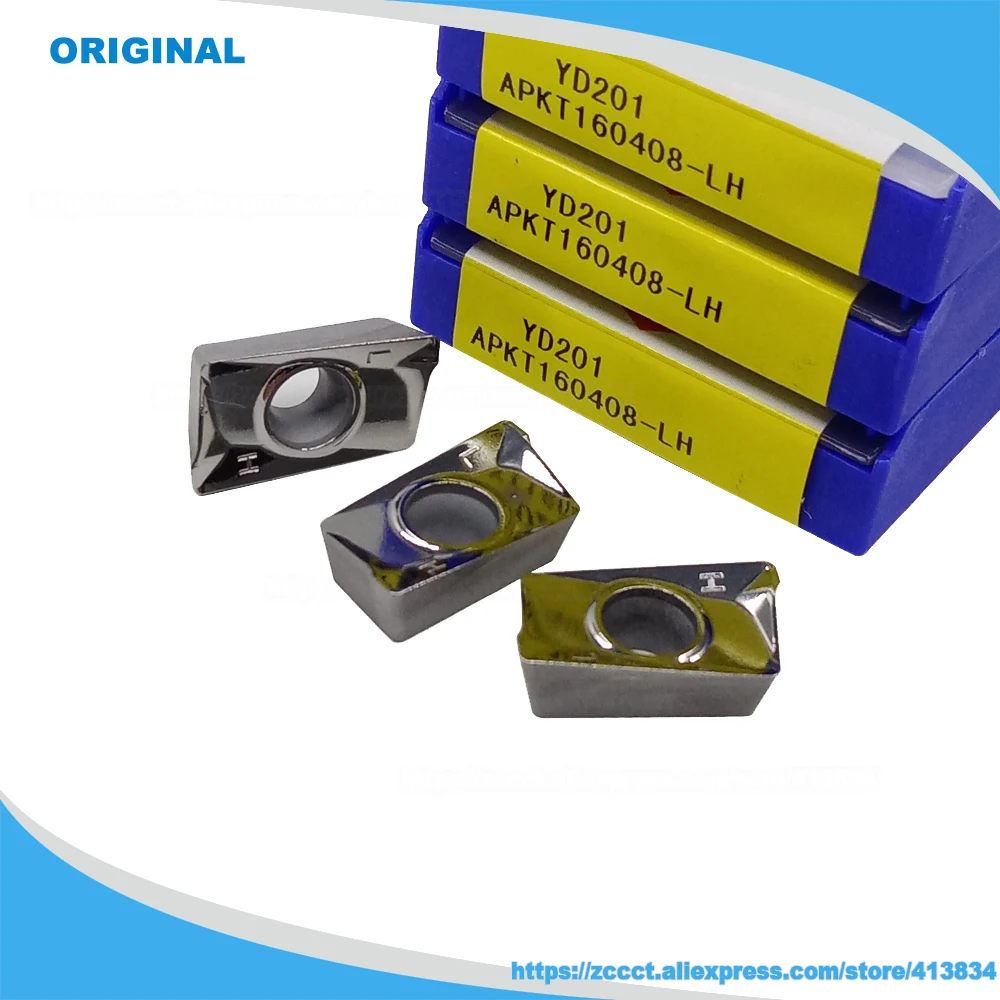 APKT160408-LH APKT 160408-LH YD101 YD201 Square Shoulder MIlling Insert For Aluminum AL EMP01 EMP02 Tool Teeth