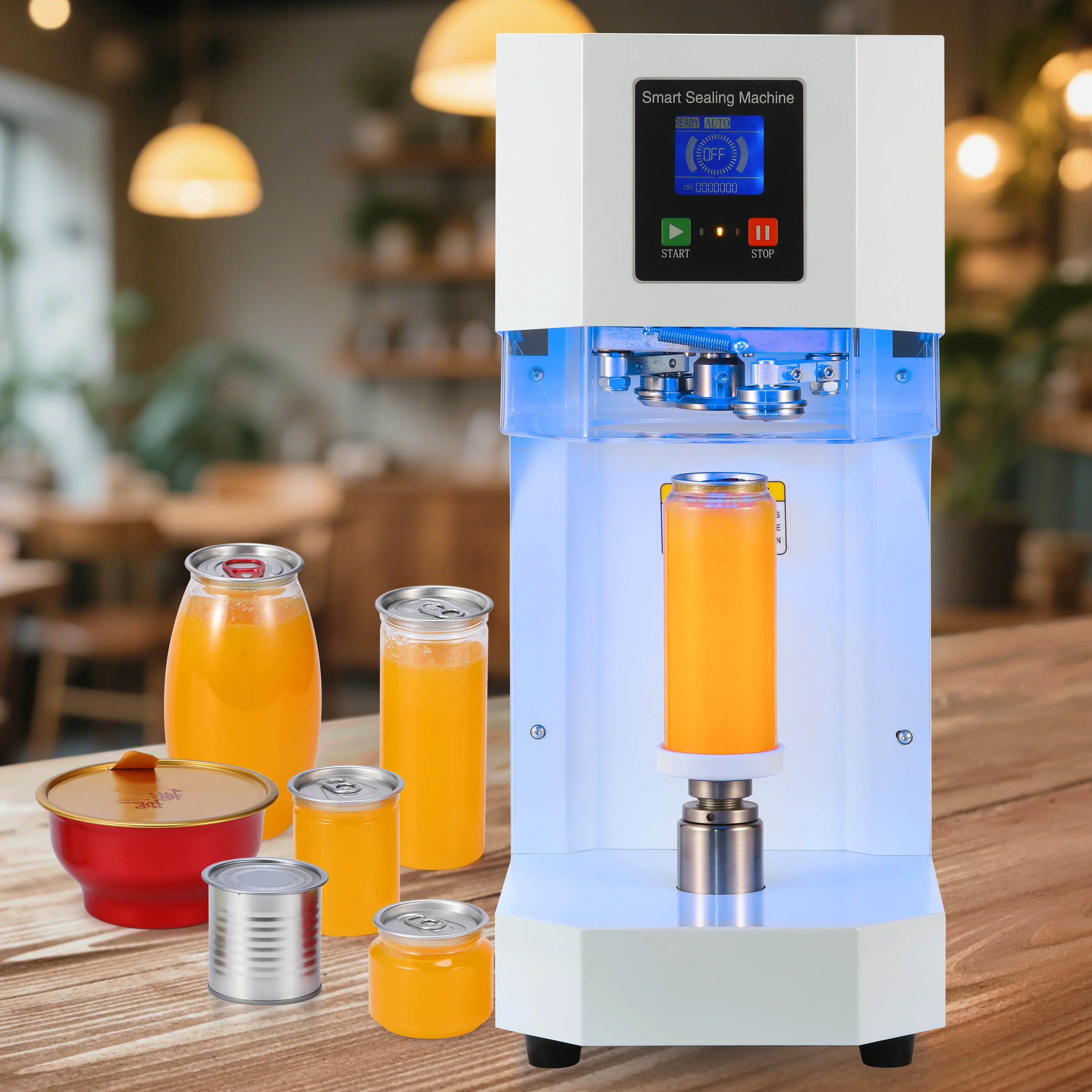 Plastic Soda Cans Aluminum Cans Sealing MachineHot Sale Automatic Rotary Sealing Machine