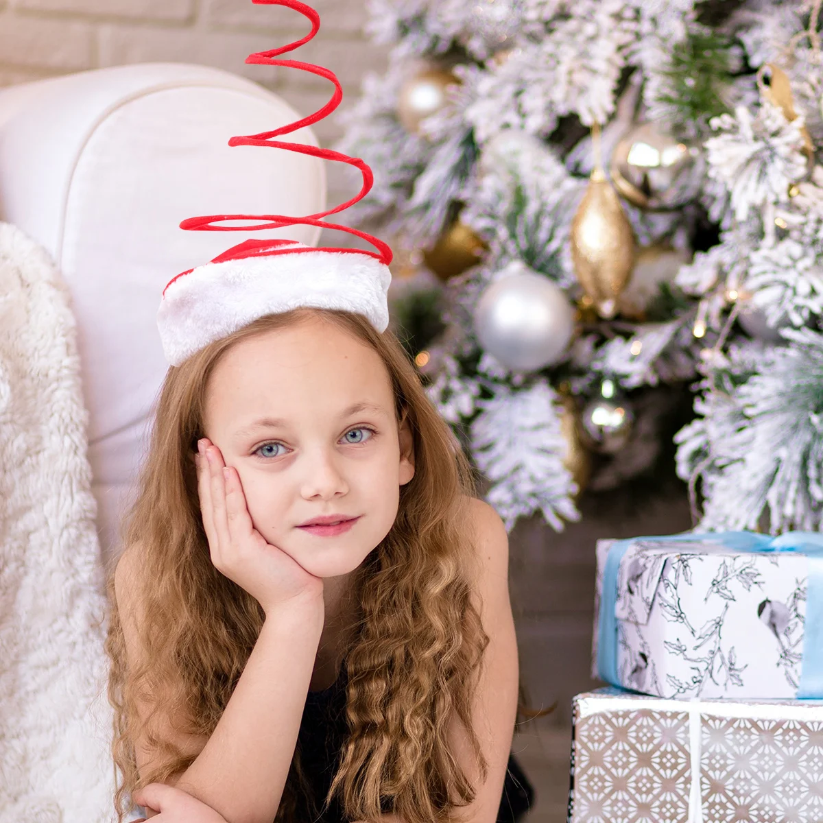 

Fabrics Christmas Santa Hats Red Elastic Lightweight Comfortable Holiday Christmas Party Hats Party Favors Gift