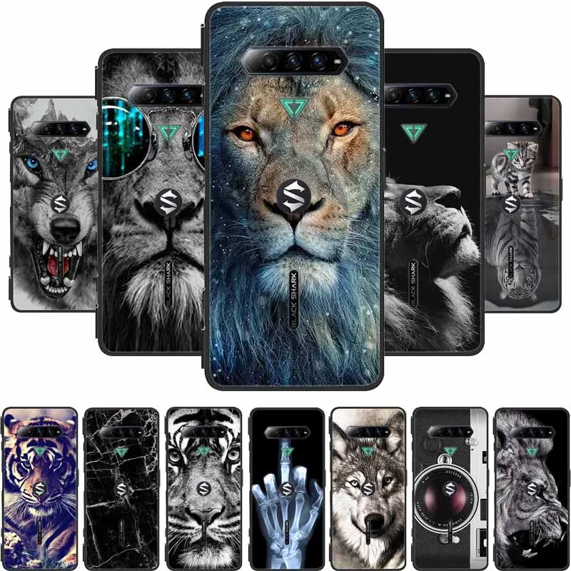 Para Xiaomi Black Shark 4 funda León Lobo silicona suave TPU funda trasera para Xiaomi Black Shark 4S Pro funda de teléfono Shark4
