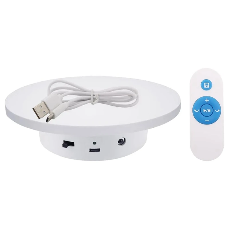 Espositore rotante velocità regolabile + telecomando 5.1In diametro 11Lb capacità di carico alimentatore di tipo C durevole (18Cm)