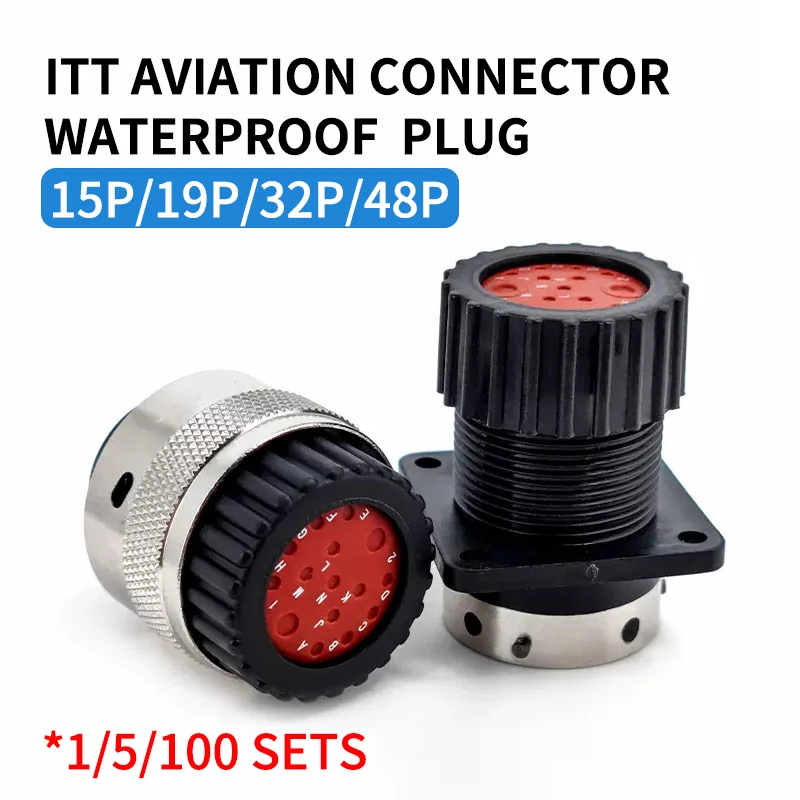 

1/5/100 sets aviation plug connector ITT male and female terminal car plug 15P/19P/32P/48P waterproof connection 192900-0078