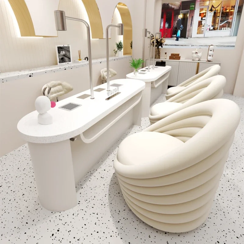 

Белый органайзер для маникюрного стола, профессиональный роскошный современный скандинавский стол для ногтей, пылесос Nagel Tische Nail Spa Furniture