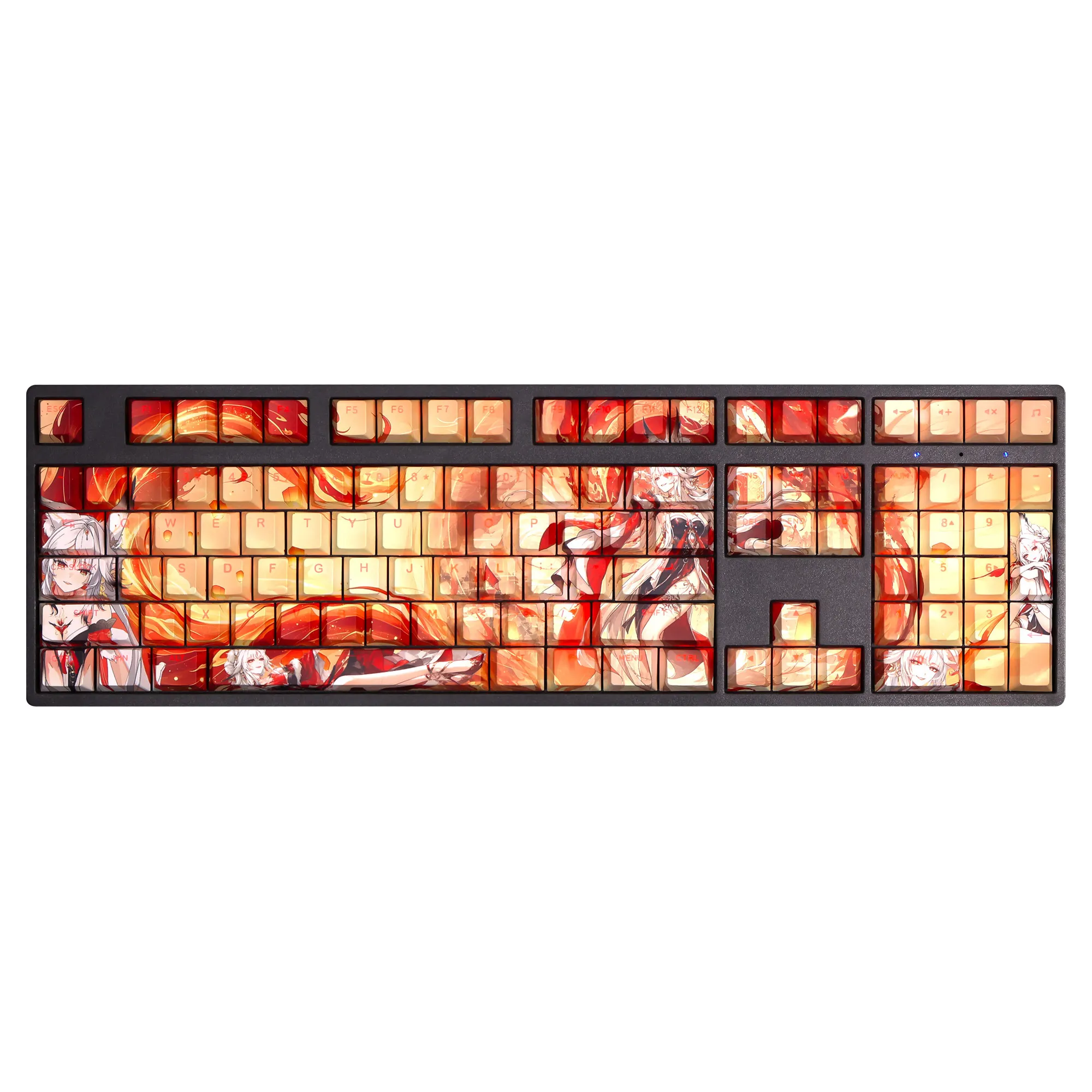 Hsin 108 Key Cap Wuthering Waves Key Cover PBT DYE Sublimation Cherry MX Cross Axis Switch Keycaps for Mechanical Keyboard Gift