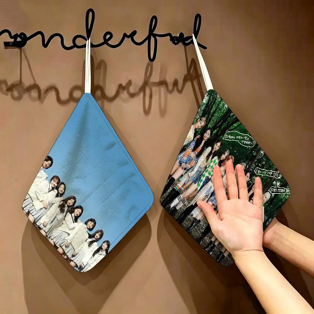 Fromis_9 Kpop Girl Hanging Design Hand Wiping Towel, Polyester Cotton Fabric, Universal For Bathroom Kitchen